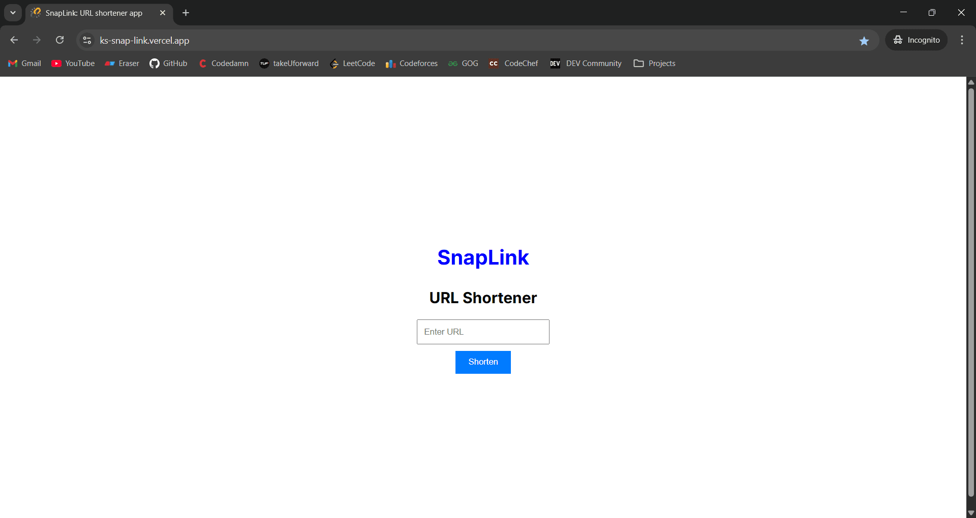 SnapLink: URL Shortener App screenshot 1