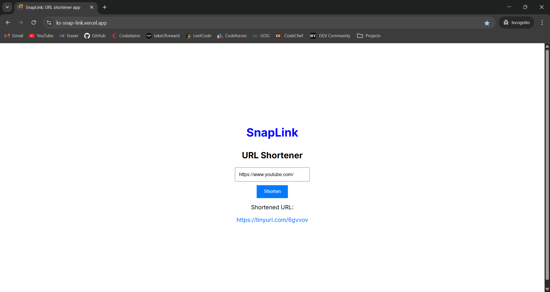SnapLink: URL Shortener App screenshot 2