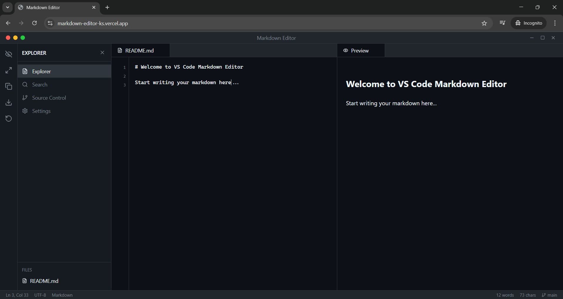 Markdown Editor screenshot 1